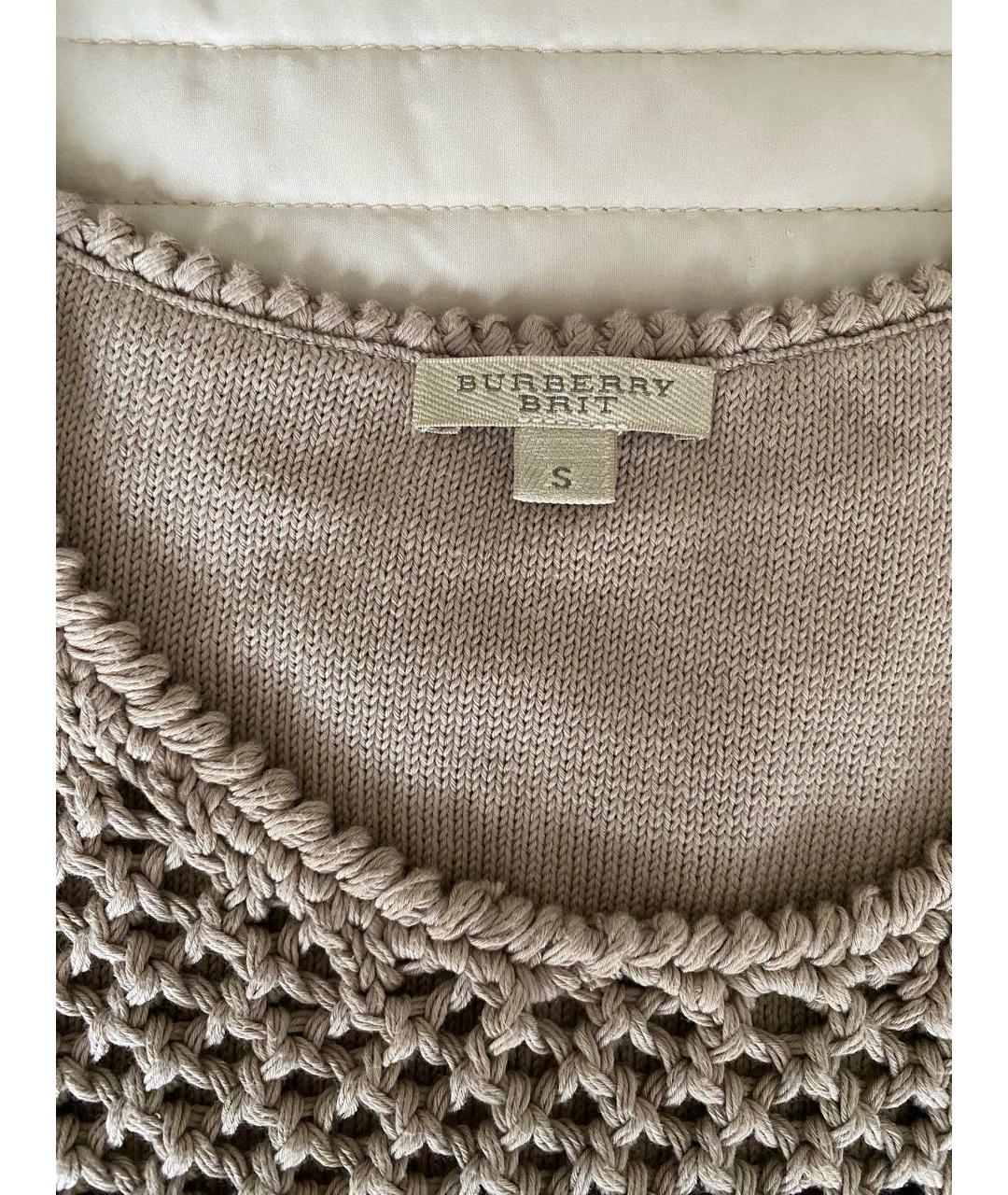 BURBERRY Бежевый хлопковый джемпер / свитер, фото 4