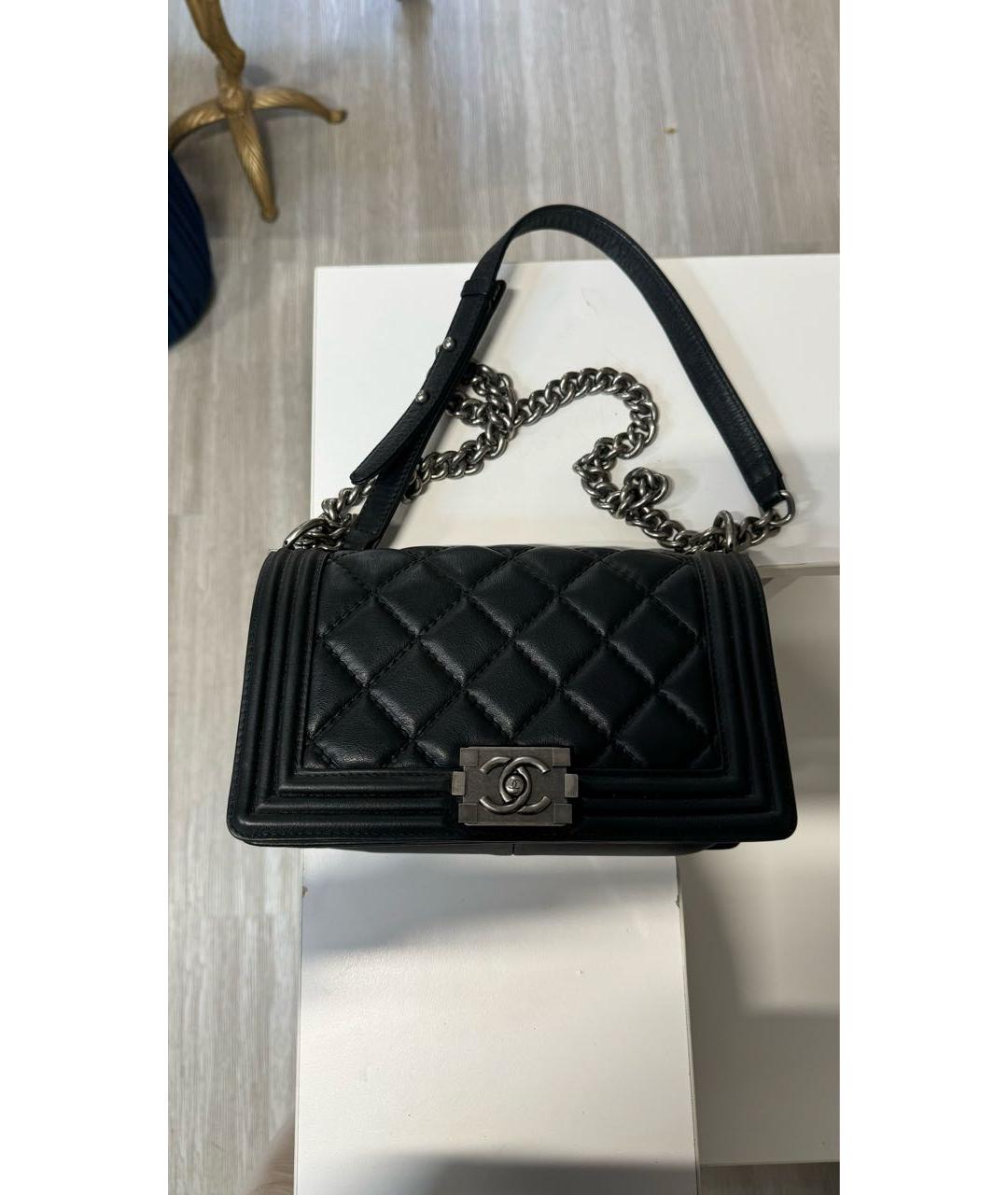 CHANEL Черная кожаная сумка через плечо, фото 8
