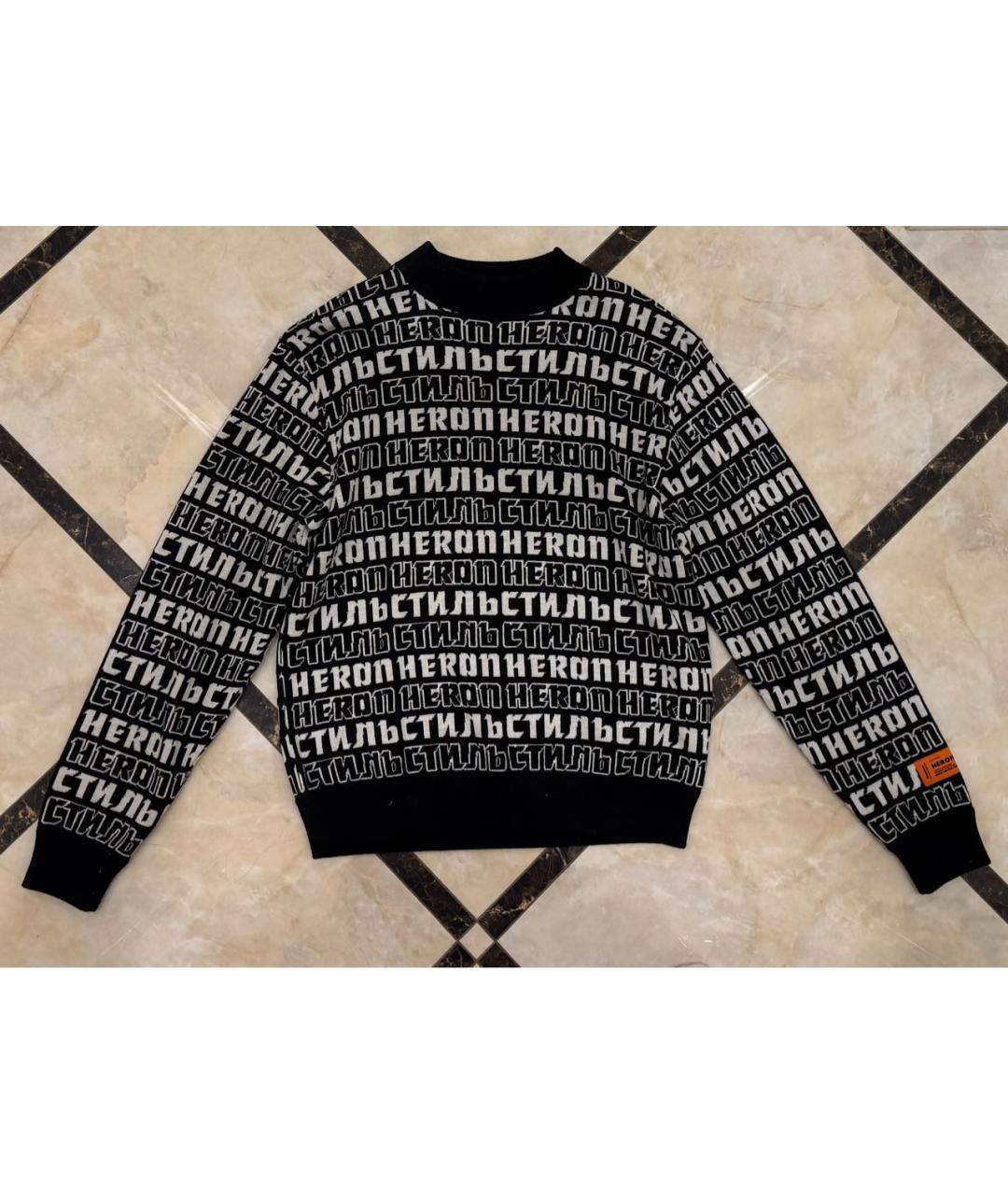 HERON PRESTON Черный шерстяной джемпер / свитер, фото 2