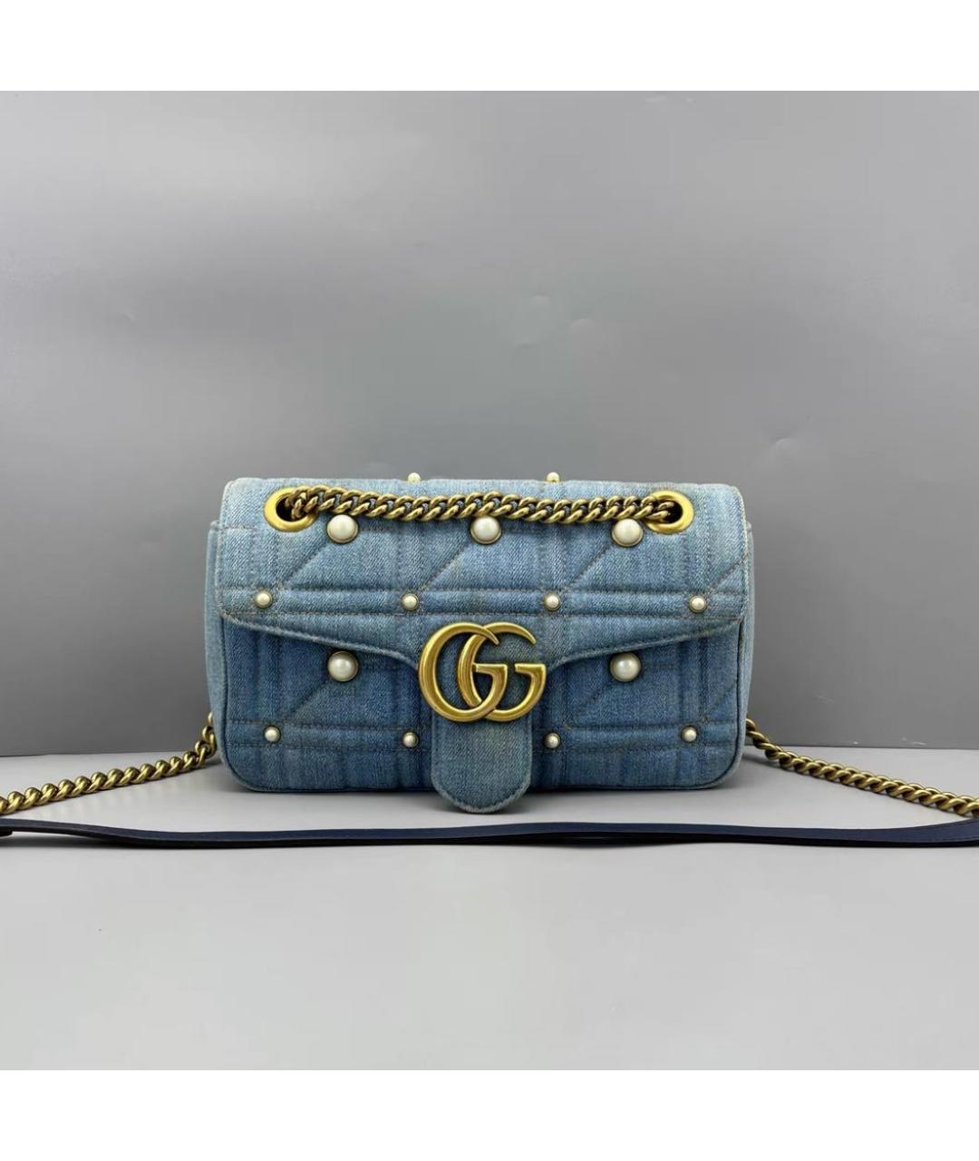GUCCI Синяя деним сумка через плечо, фото 2
