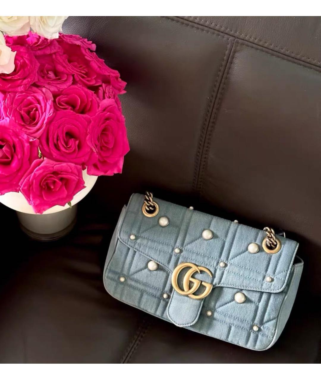GUCCI Синяя деним сумка через плечо, фото 6
