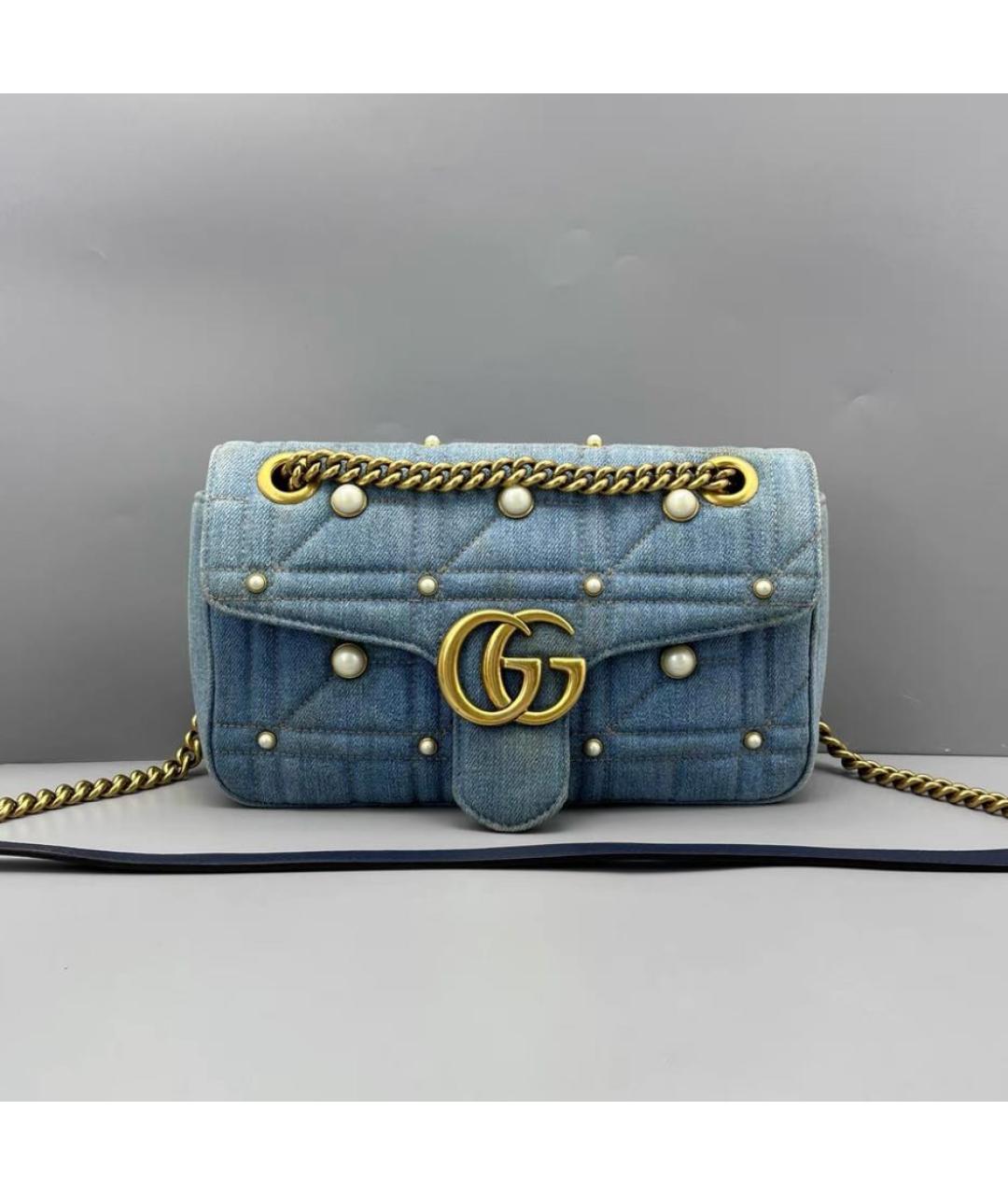 GUCCI Синяя деним сумка через плечо, фото 3