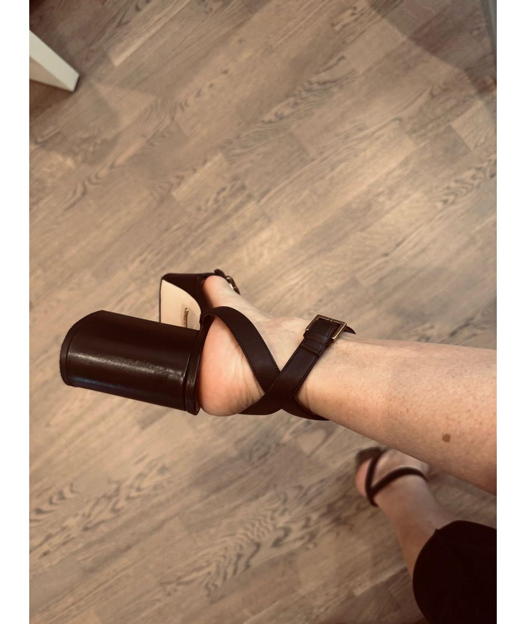 GUCCI Черные кожаные босоножки, фото 7