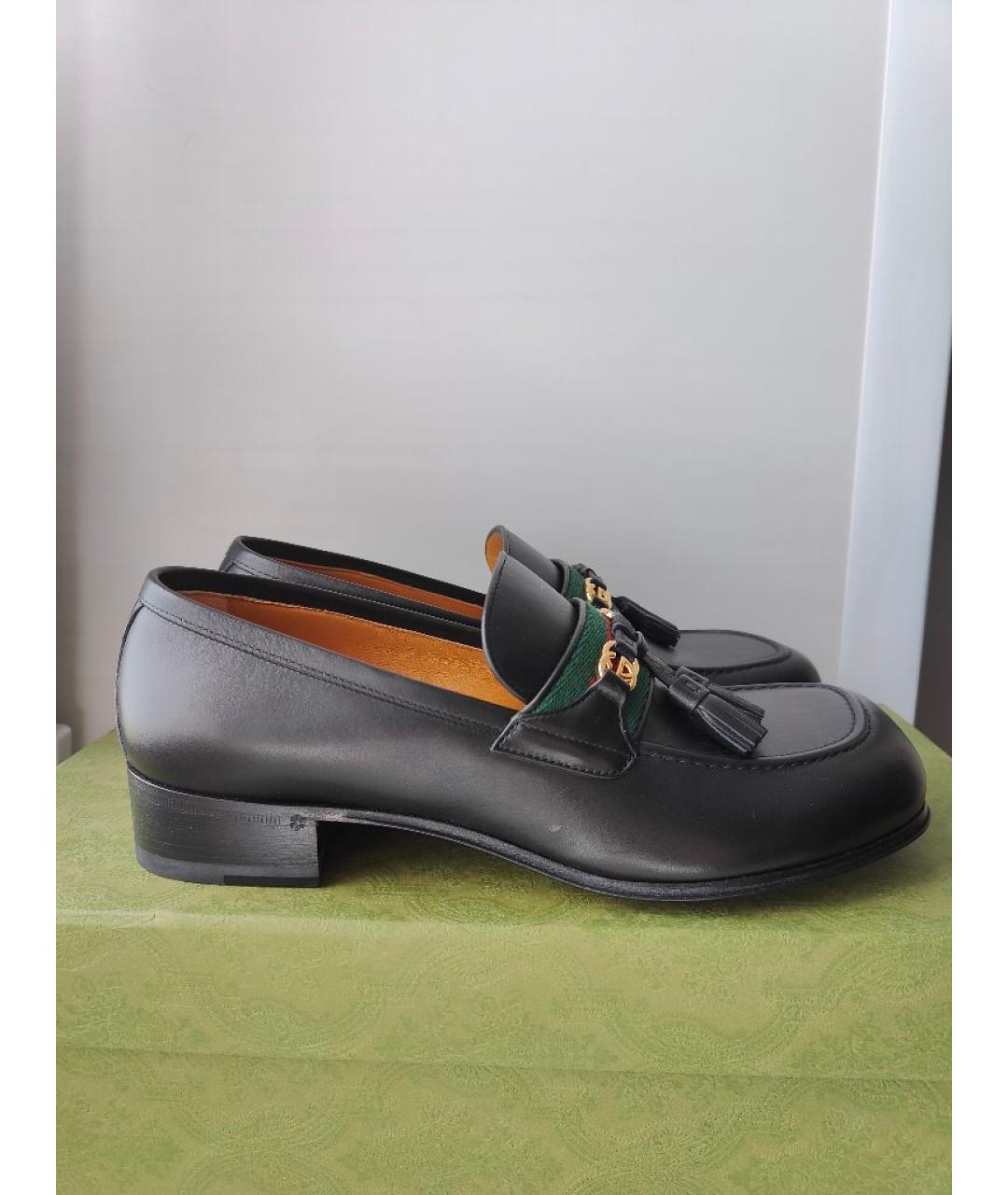 GUCCI Черные кожаные лоферы, фото 9