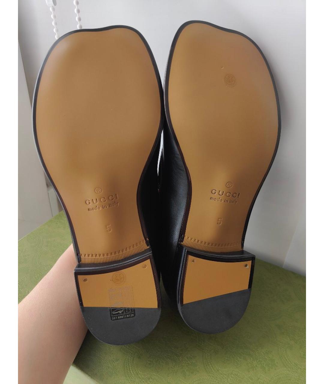 GUCCI Черные кожаные лоферы, фото 8