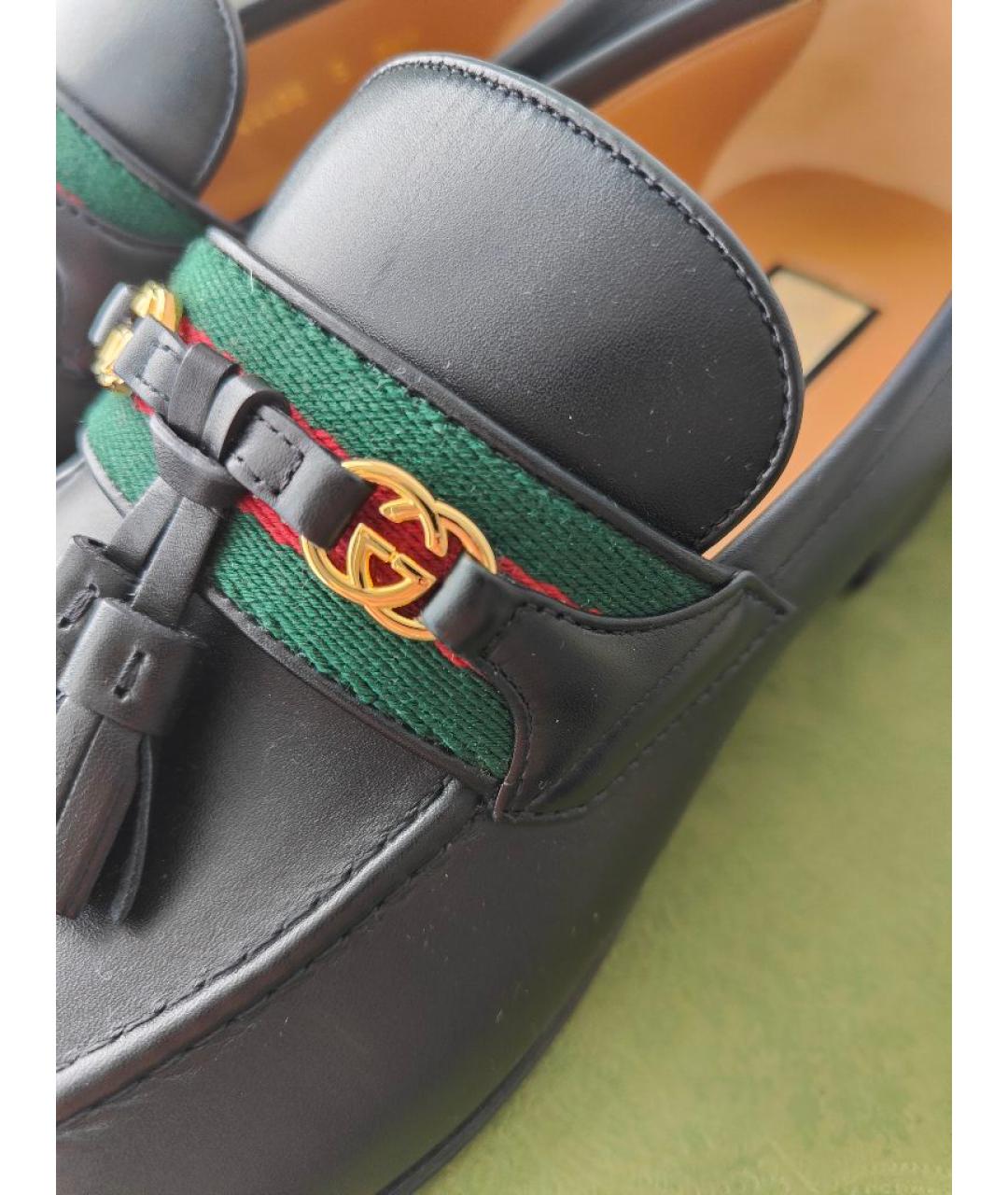 GUCCI Черные кожаные лоферы, фото 7