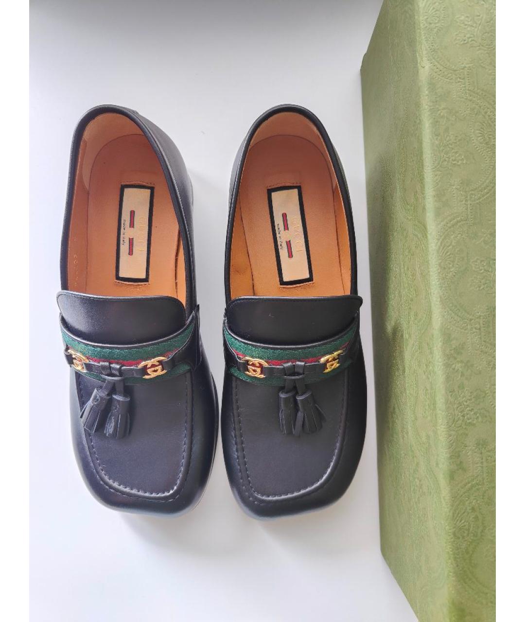 GUCCI Черные кожаные лоферы, фото 3
