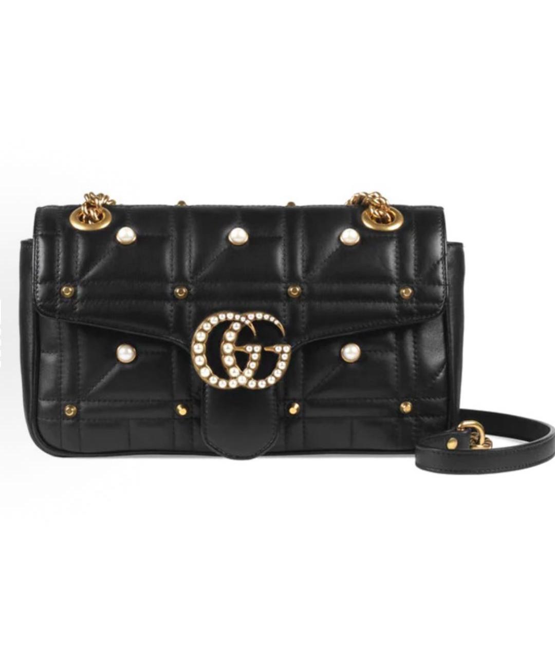 GUCCI Черная кожаная сумка через плечо, фото 6