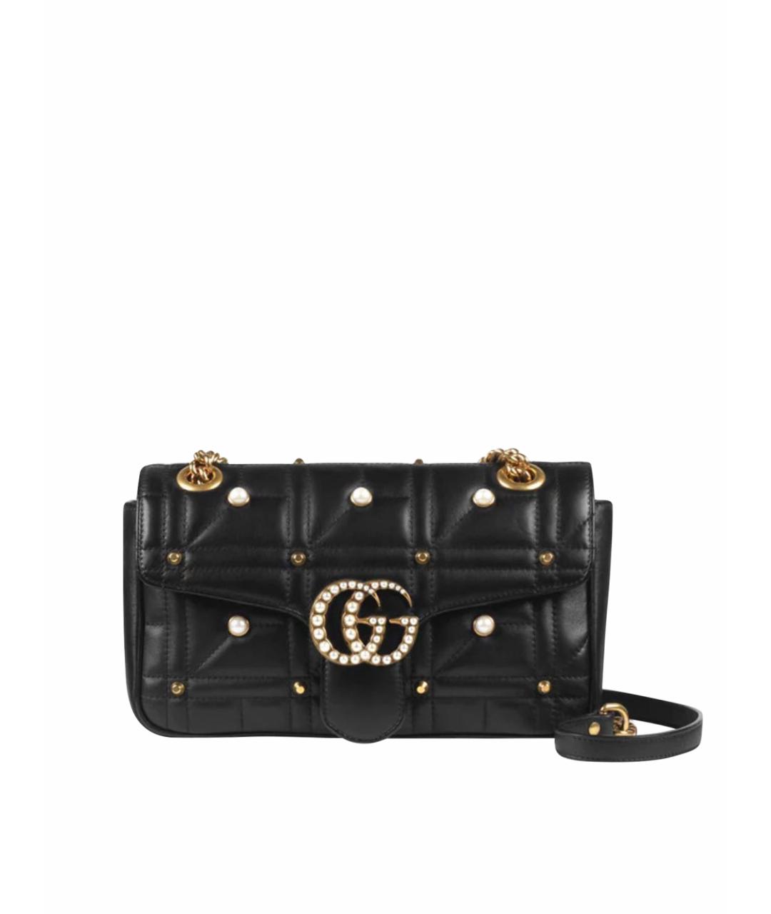 GUCCI Черная кожаная сумка через плечо, фото 1