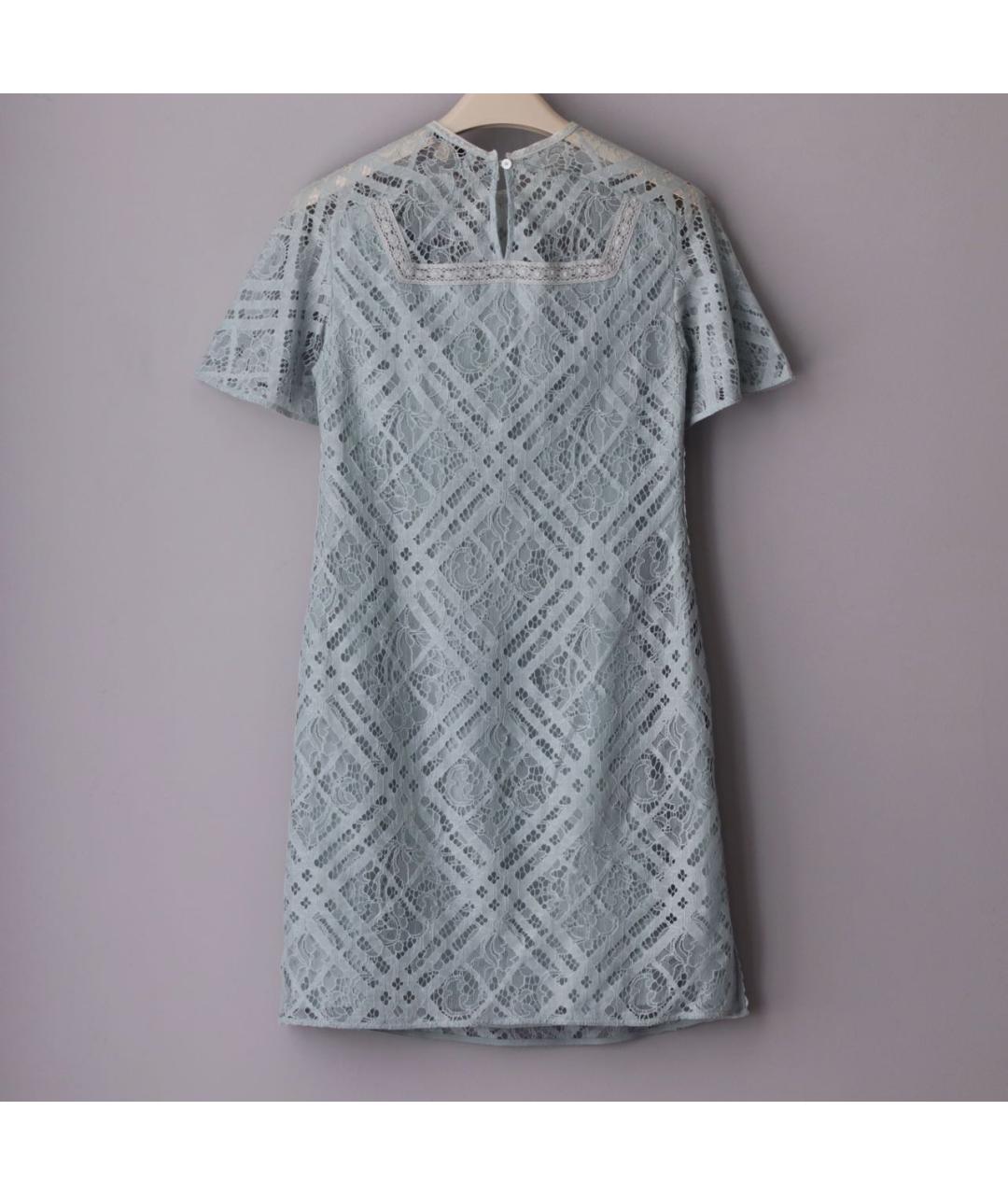 BURBERRY Голубое хлопковое коктейльное платье, фото 2