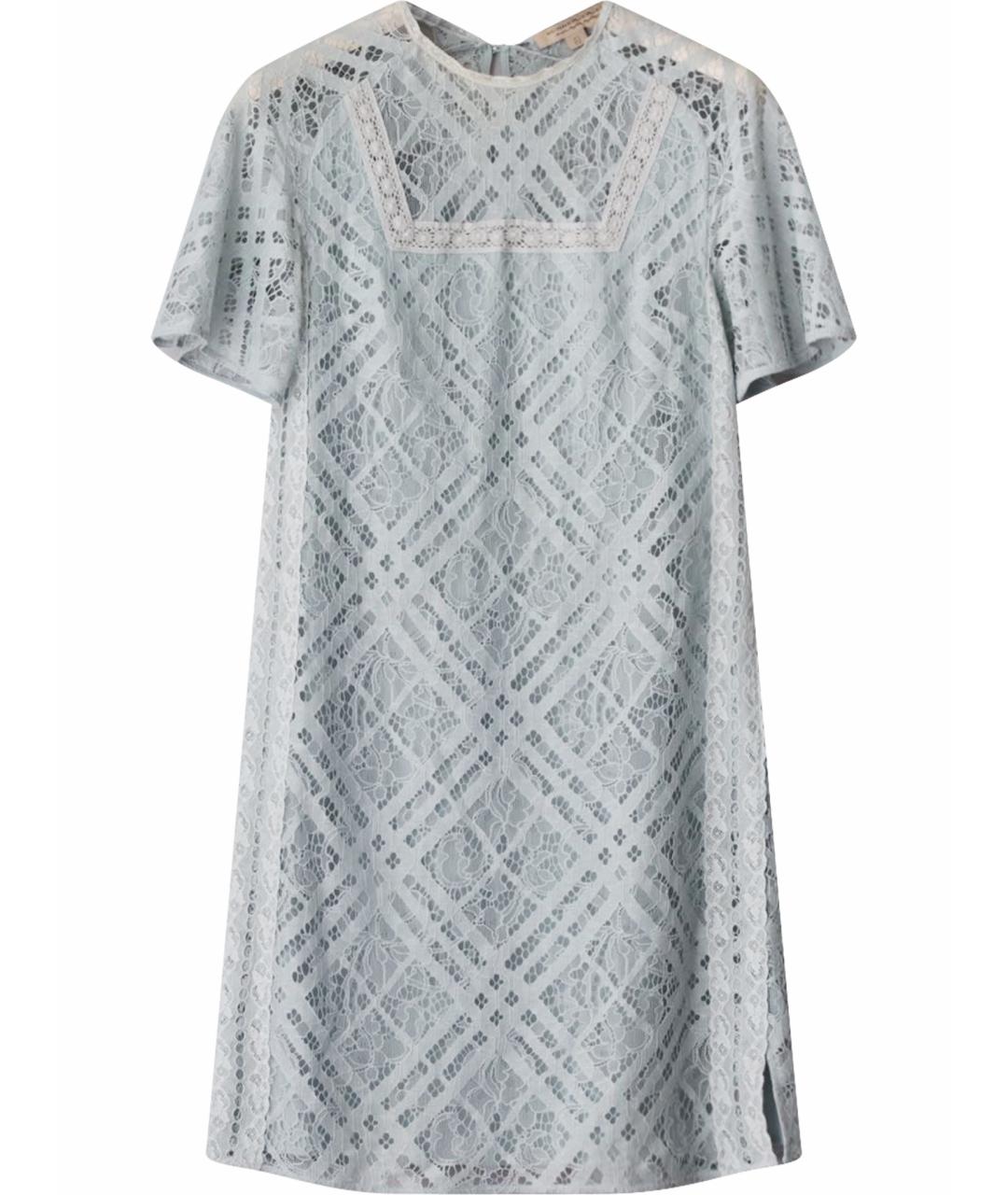 BURBERRY Голубое хлопковое коктейльное платье, фото 1