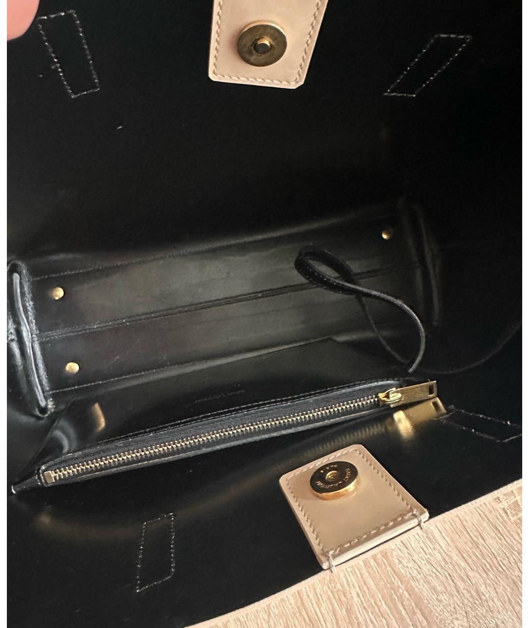 SAINT LAURENT Бежевая кожаная сумка тоут, фото 6