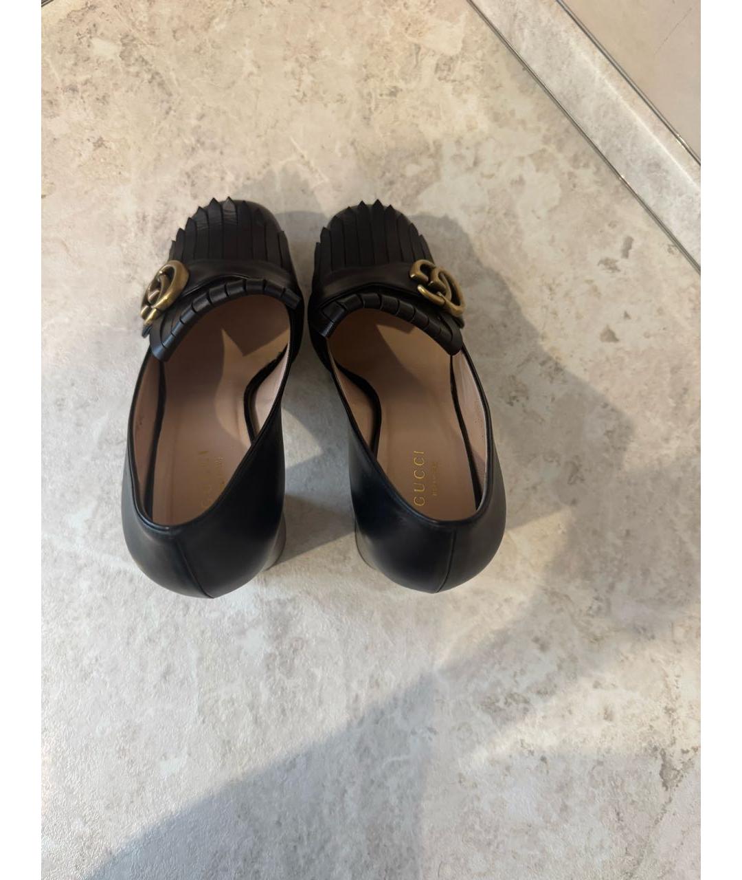 GUCCI Черные кожаные туфли, фото 4