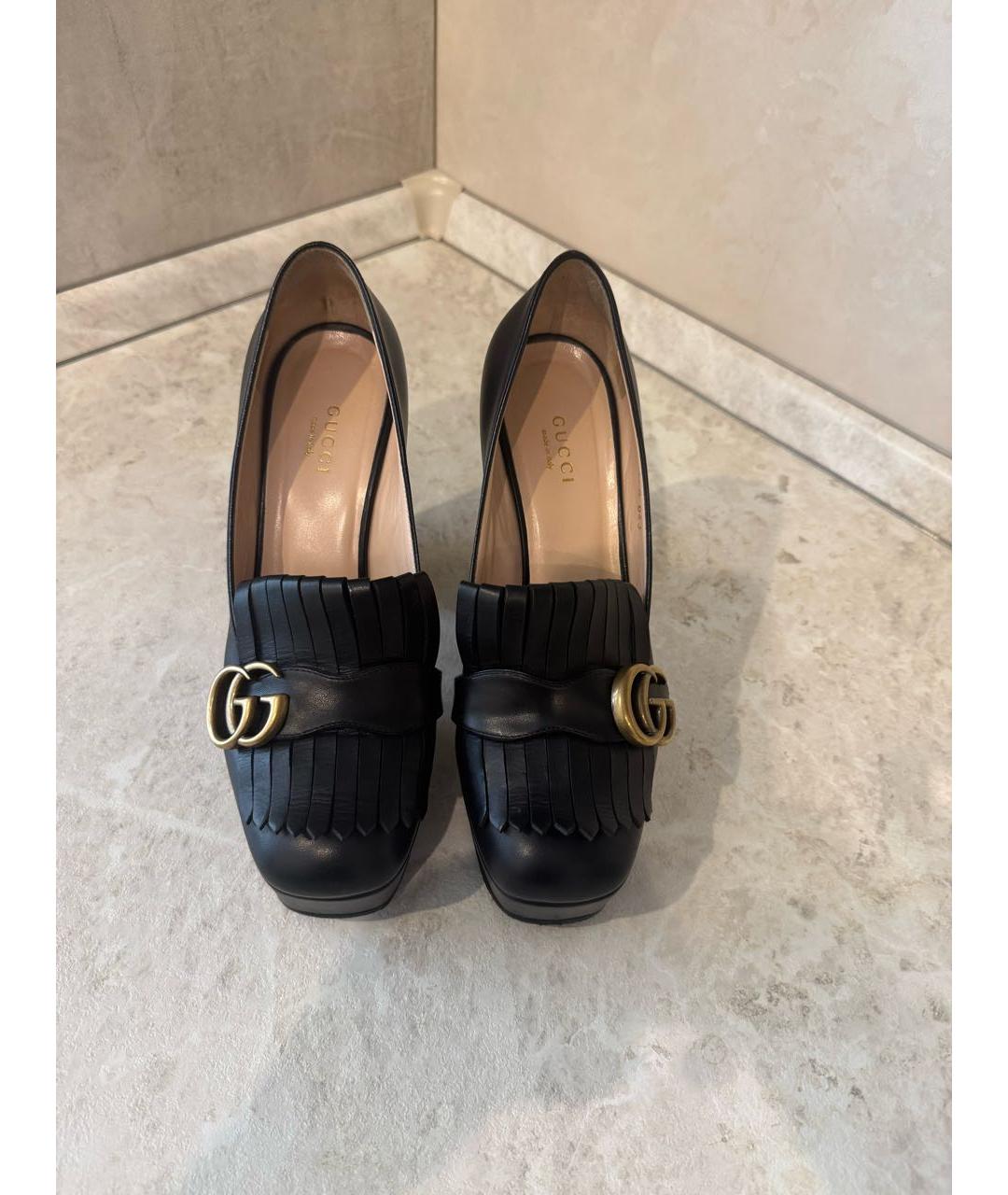 GUCCI Черные кожаные туфли, фото 2