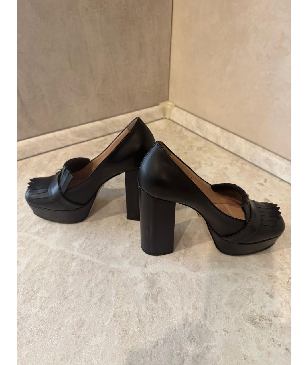 GUCCI Черные кожаные туфли, фото 7