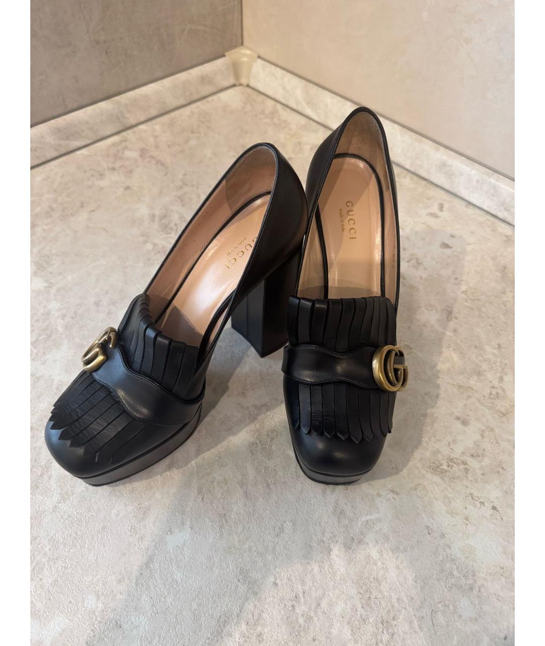 GUCCI Черные кожаные туфли, фото 5