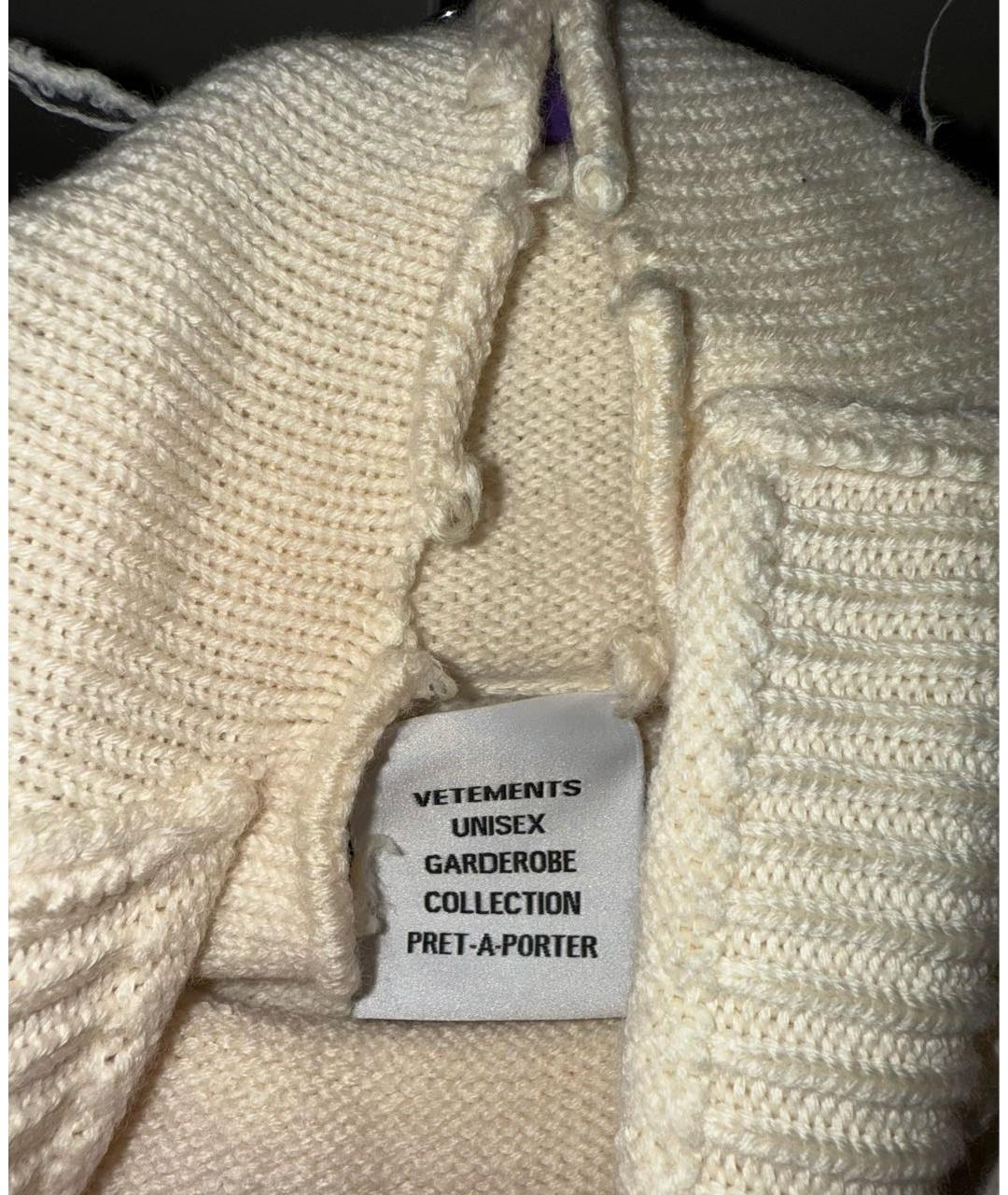VETEMENTS Белая шерстяная водолазка, фото 3