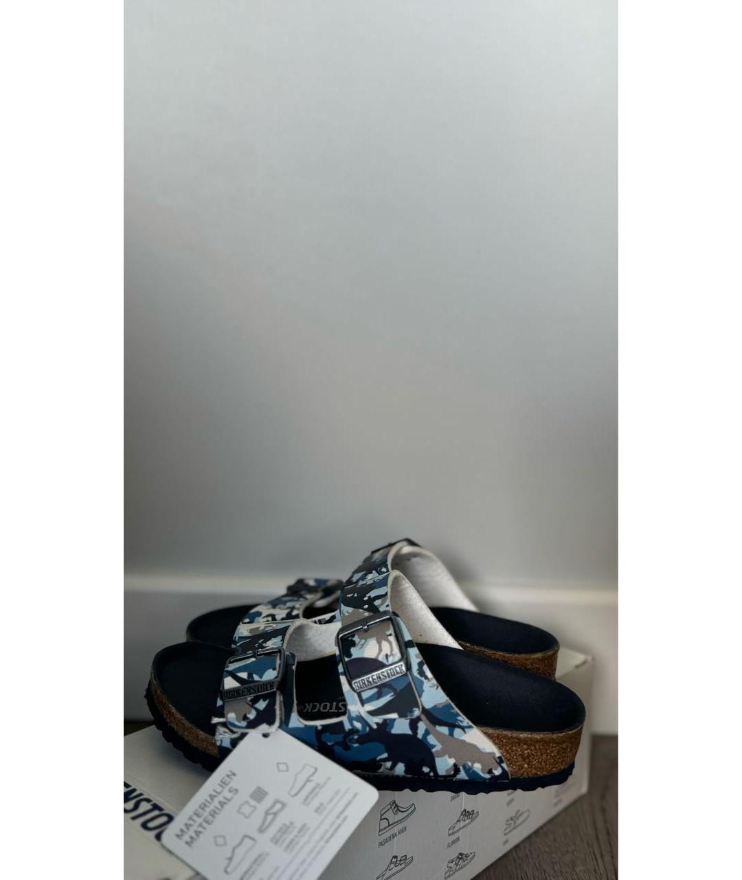 BIRKENSTOCK Синие сандалии и шлепанцы, фото 3