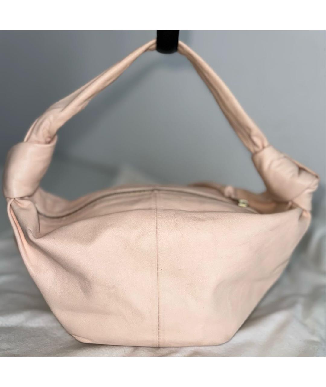 BOTTEGA VENETA Розовая кожаная сумка с короткими ручками, фото 3