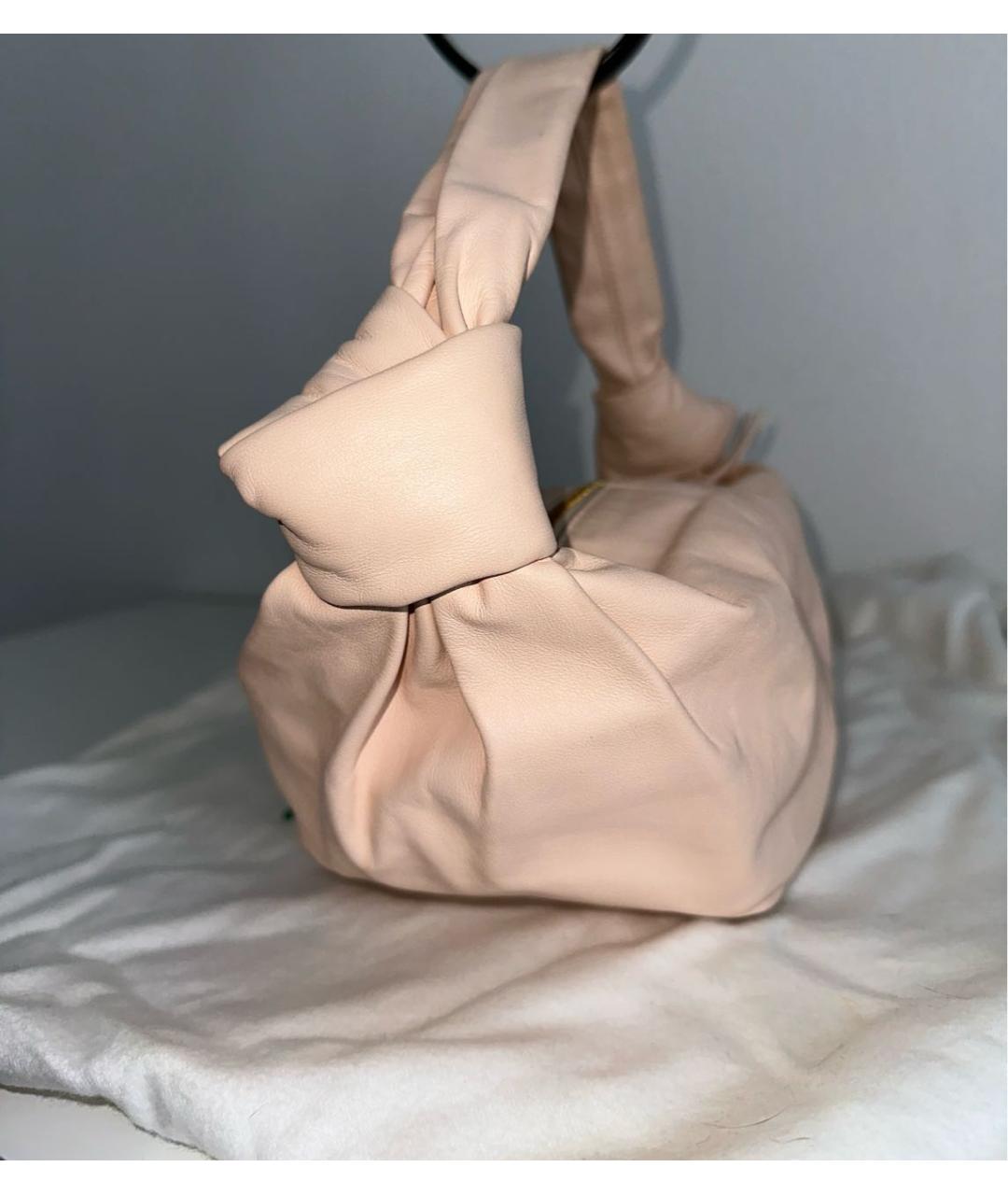 BOTTEGA VENETA Розовая кожаная сумка с короткими ручками, фото 2