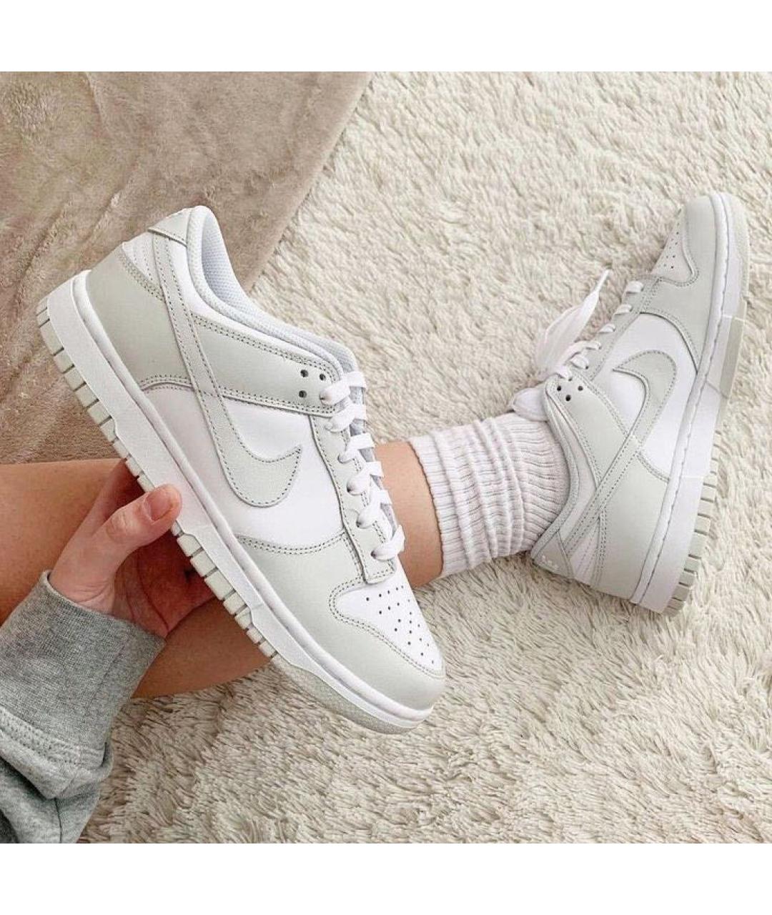 NIKE Серые кожаные низкие кроссовки / кеды, фото 6