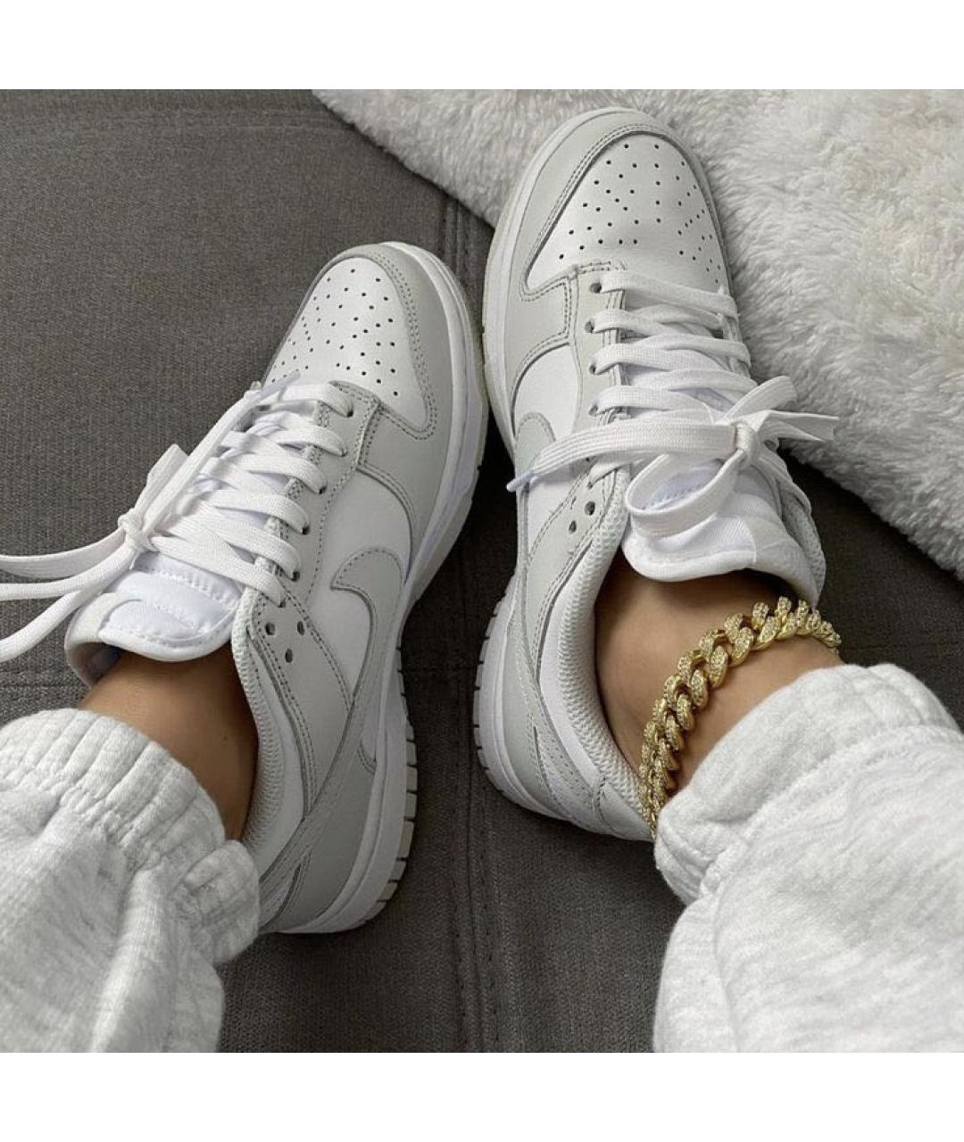 NIKE Серые кожаные низкие кроссовки / кеды, фото 7