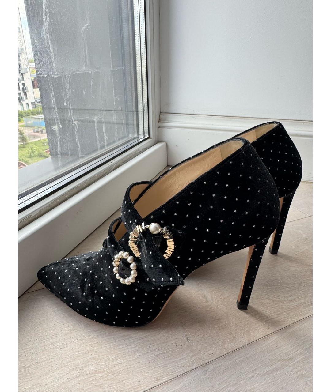 JIMMY CHOO Черные бархатные туфли, фото 3