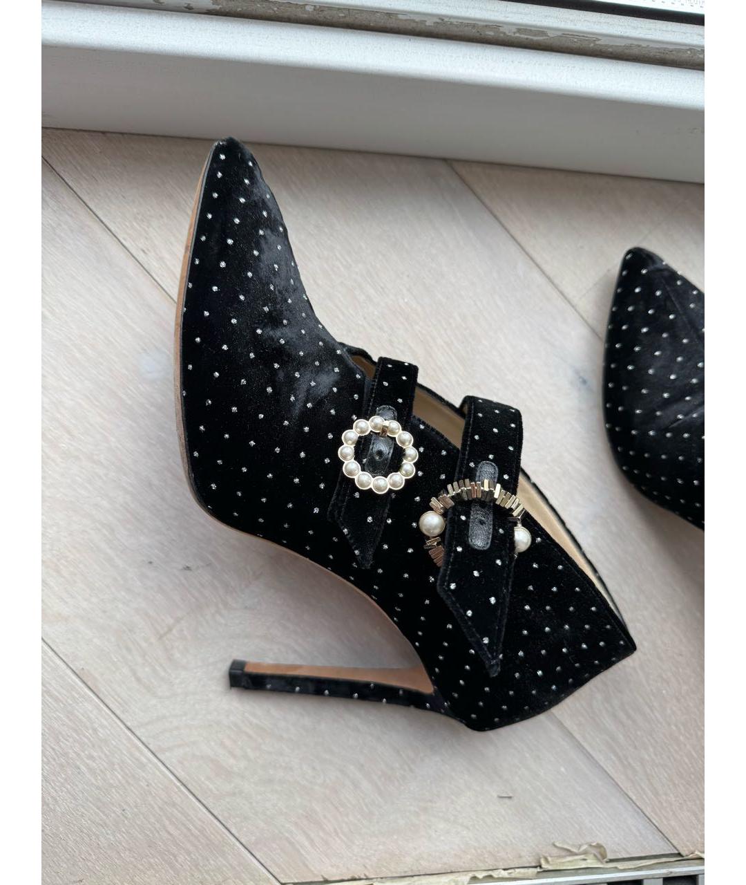 JIMMY CHOO Черные бархатные туфли, фото 6