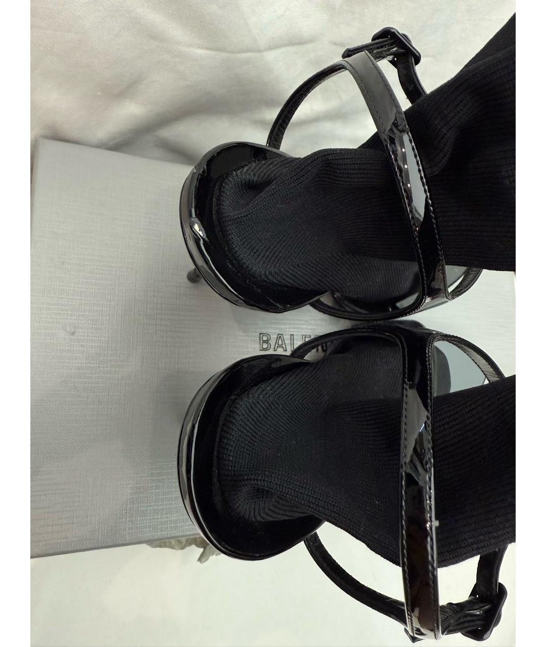 BALENCIAGA Черные ботильоны из лакированной кожи, фото 4