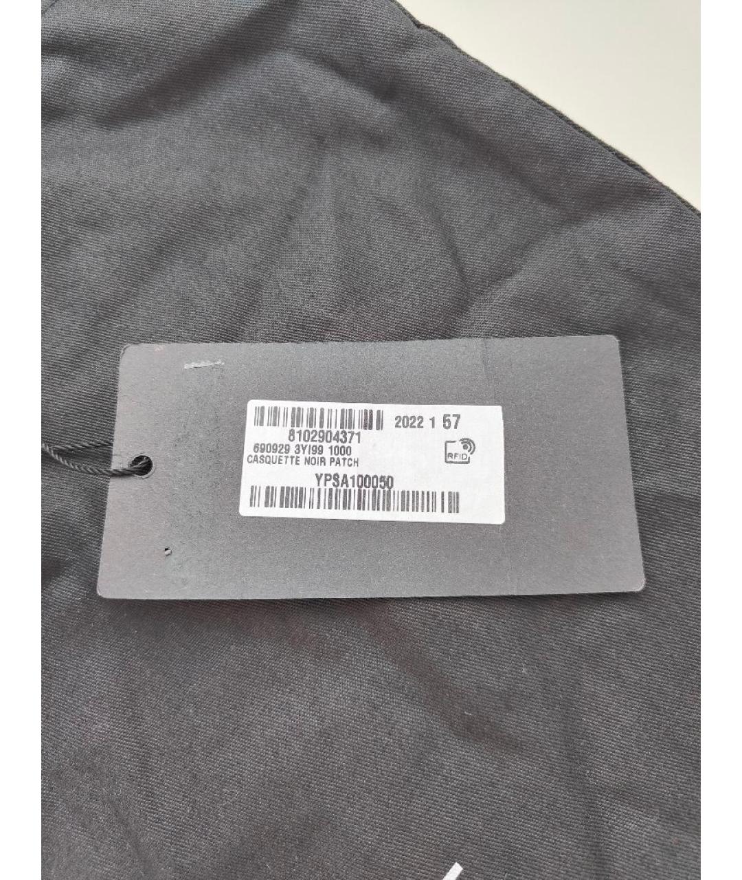 SAINT LAURENT Черная хлопковая кепка, фото 6