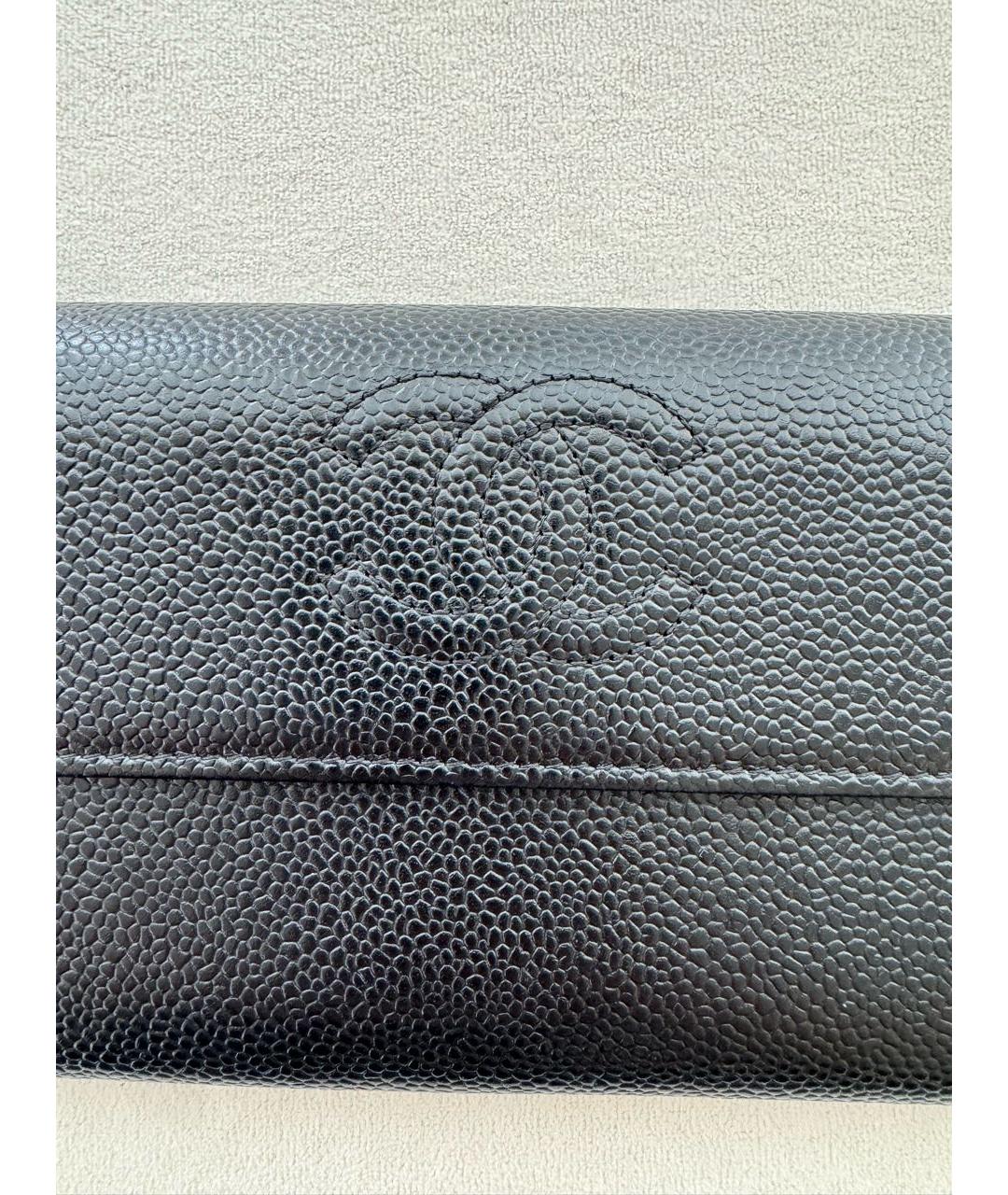 CHANEL Черный кожаный кошелек, фото 6