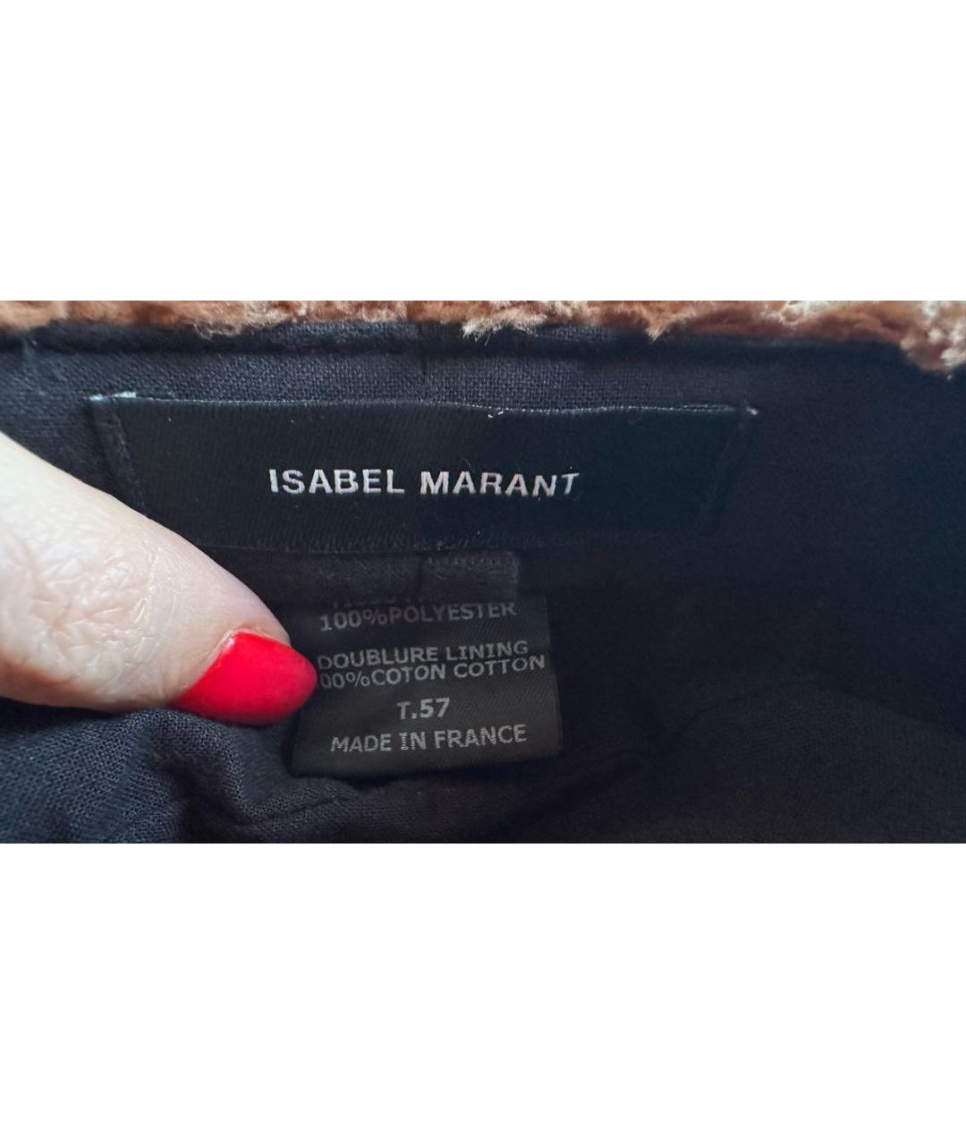 ISABEL MARANT Бежевая синтетическая кепка, фото 5