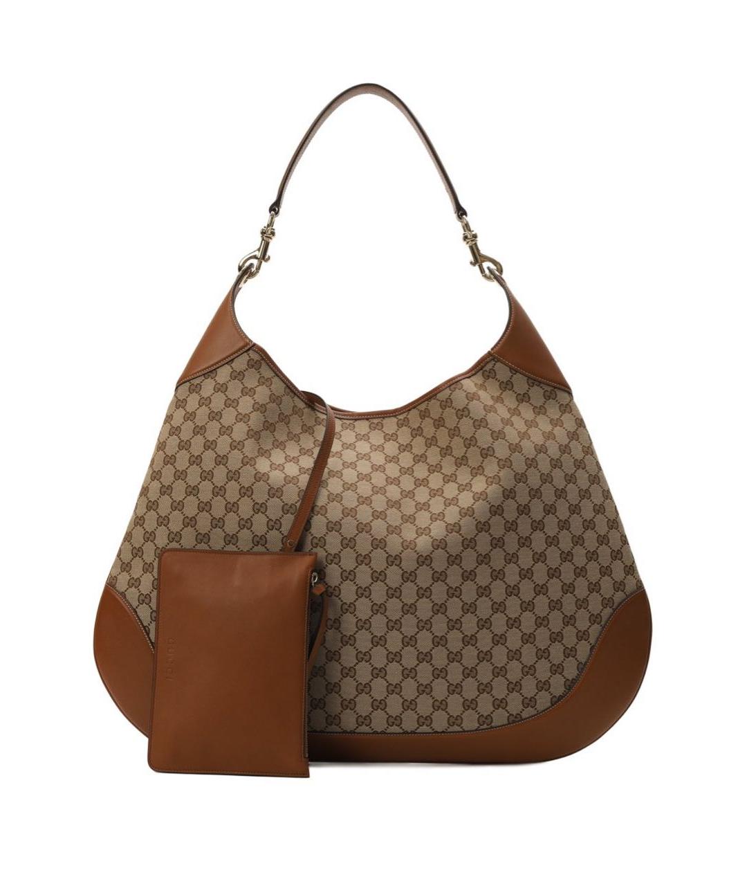 GUCCI Бежевая тканевая сумка с короткими ручками, фото 2