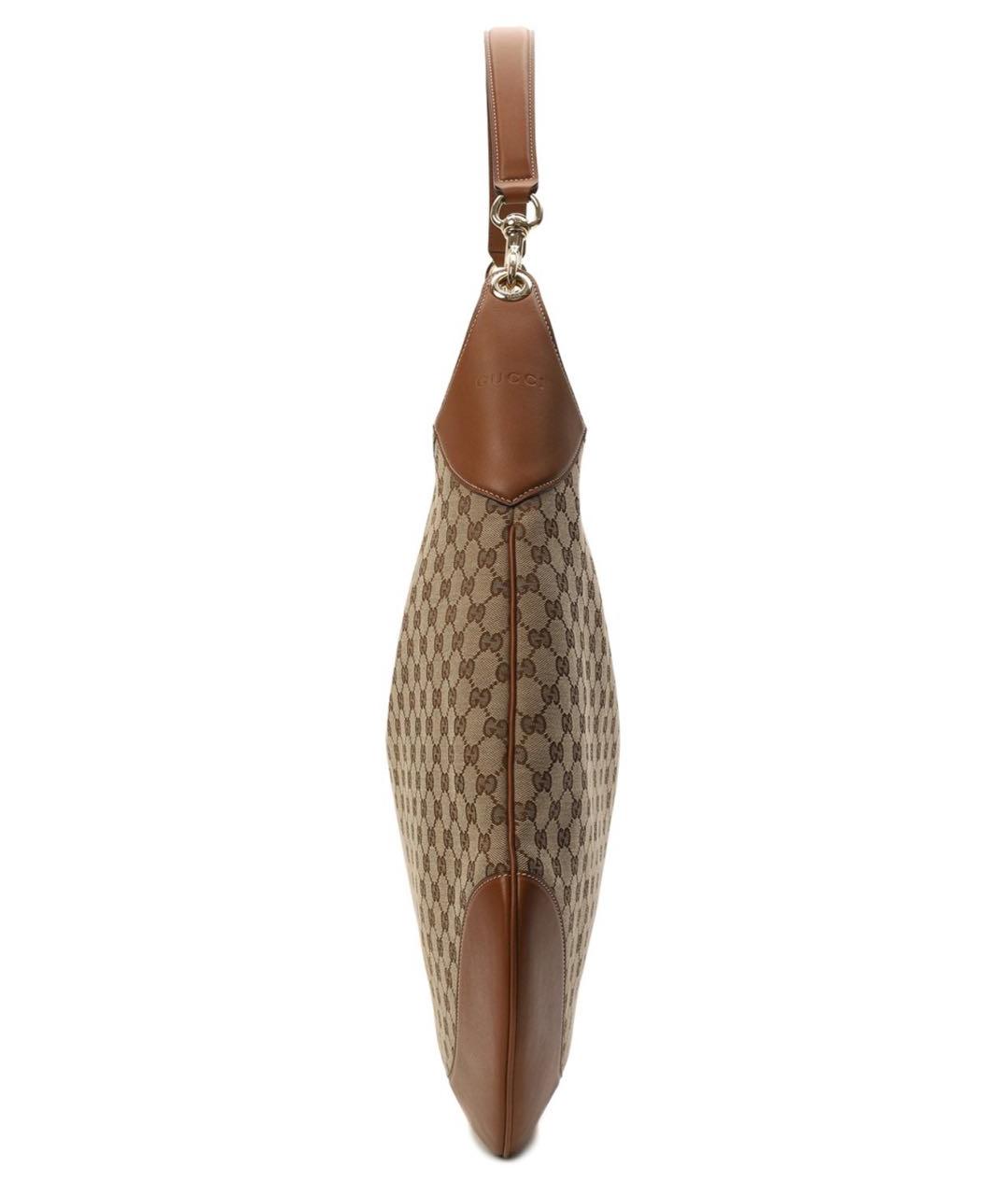 GUCCI Бежевая тканевая сумка с короткими ручками, фото 3