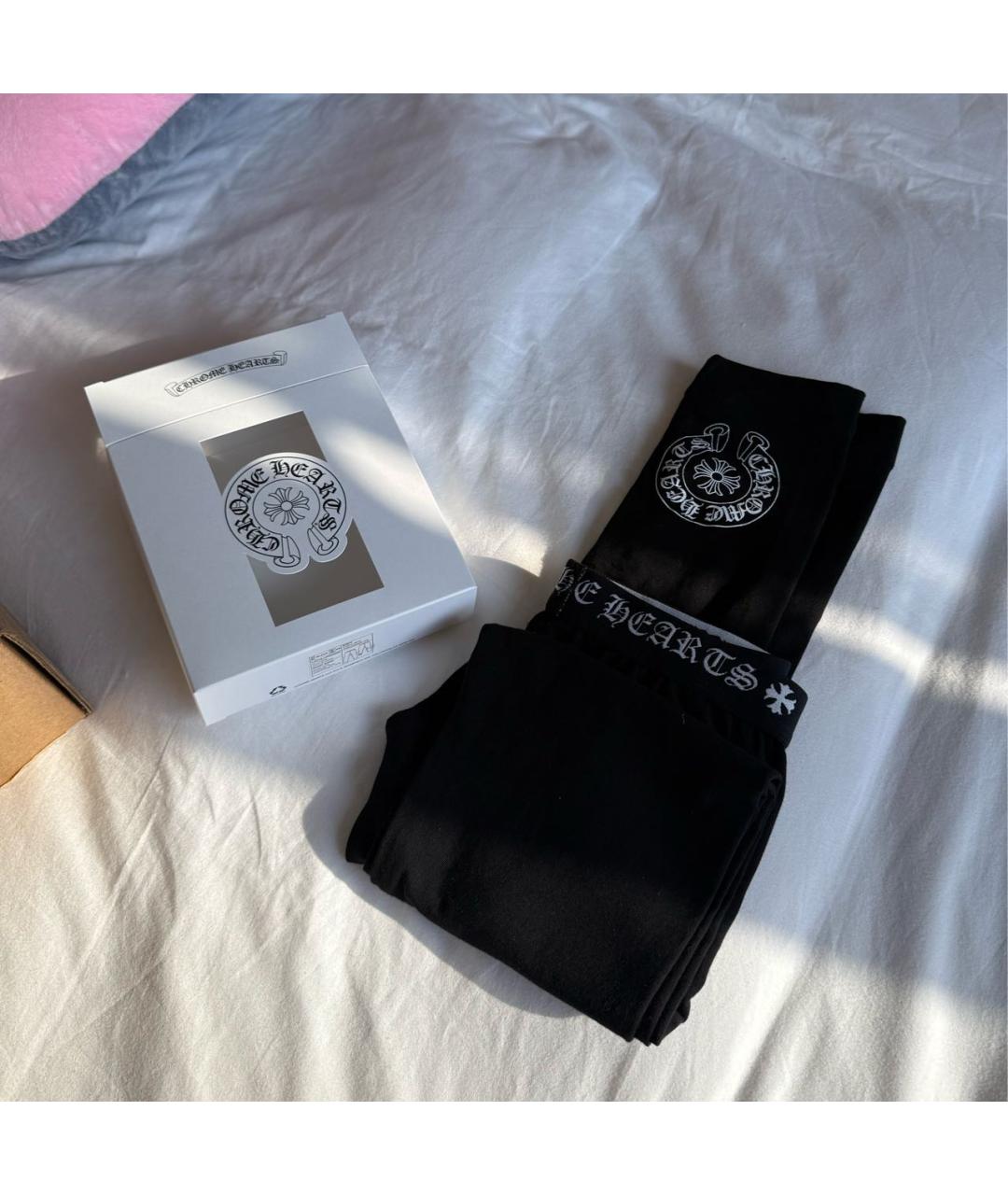 CHROME HEARTS Черные хлопковые леггинсы и велосипедки, фото 3
