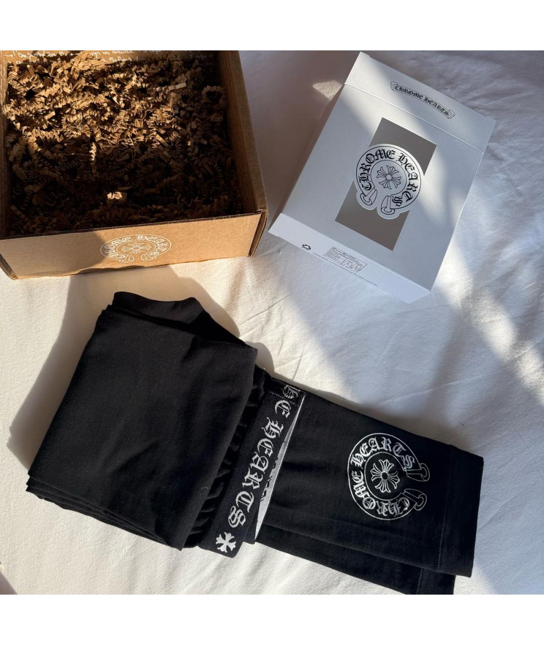 CHROME HEARTS Черные хлопковые леггинсы и велосипедки, фото 4