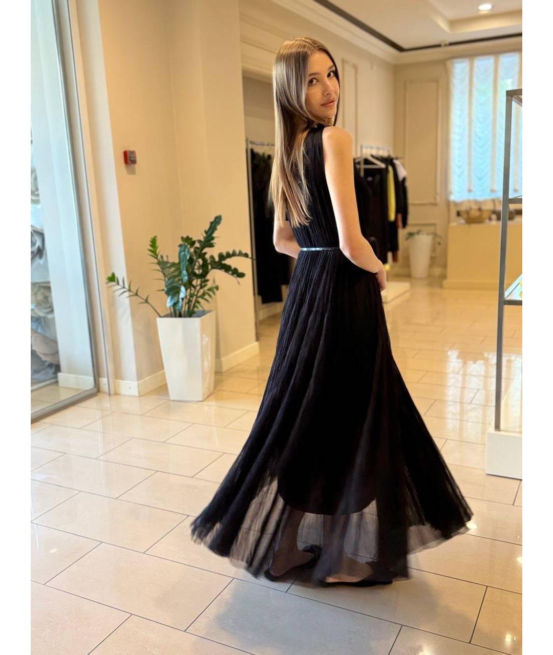 FABIANA FILIPPI Черное полиэстеровое вечернее платье, фото 4