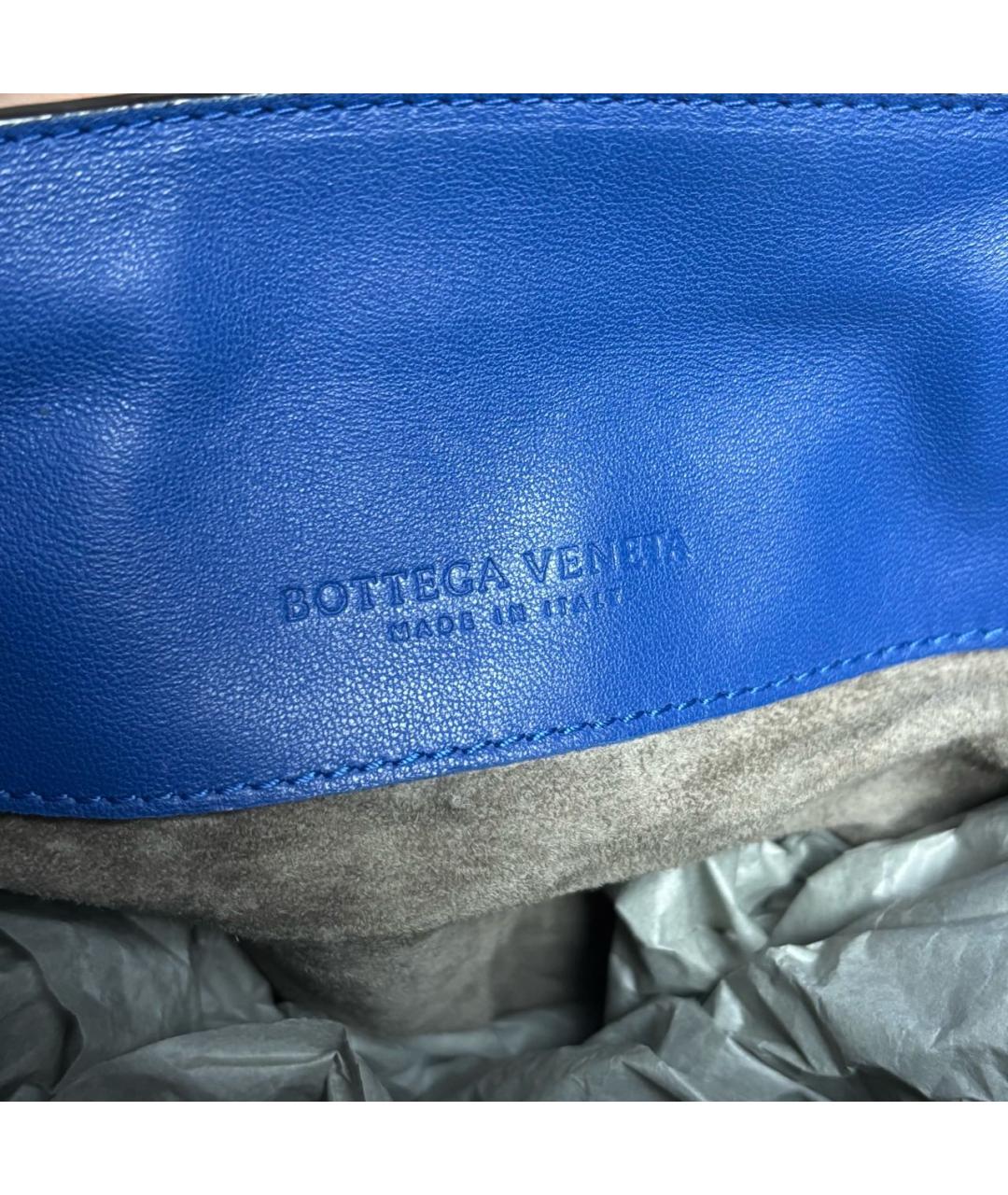 BOTTEGA VENETA Синяя кожаная сумка тоут, фото 5