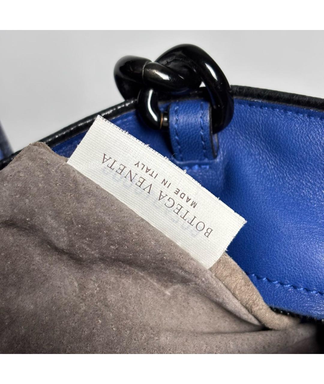 BOTTEGA VENETA Синяя кожаная сумка тоут, фото 6