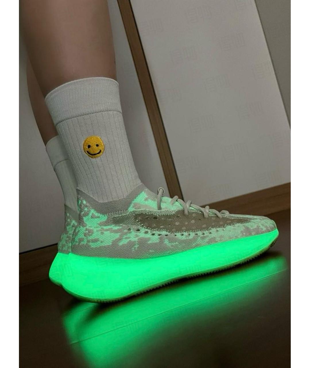 ADIDAS YEEZY Белые синтетические низкие кроссовки / кеды, фото 6