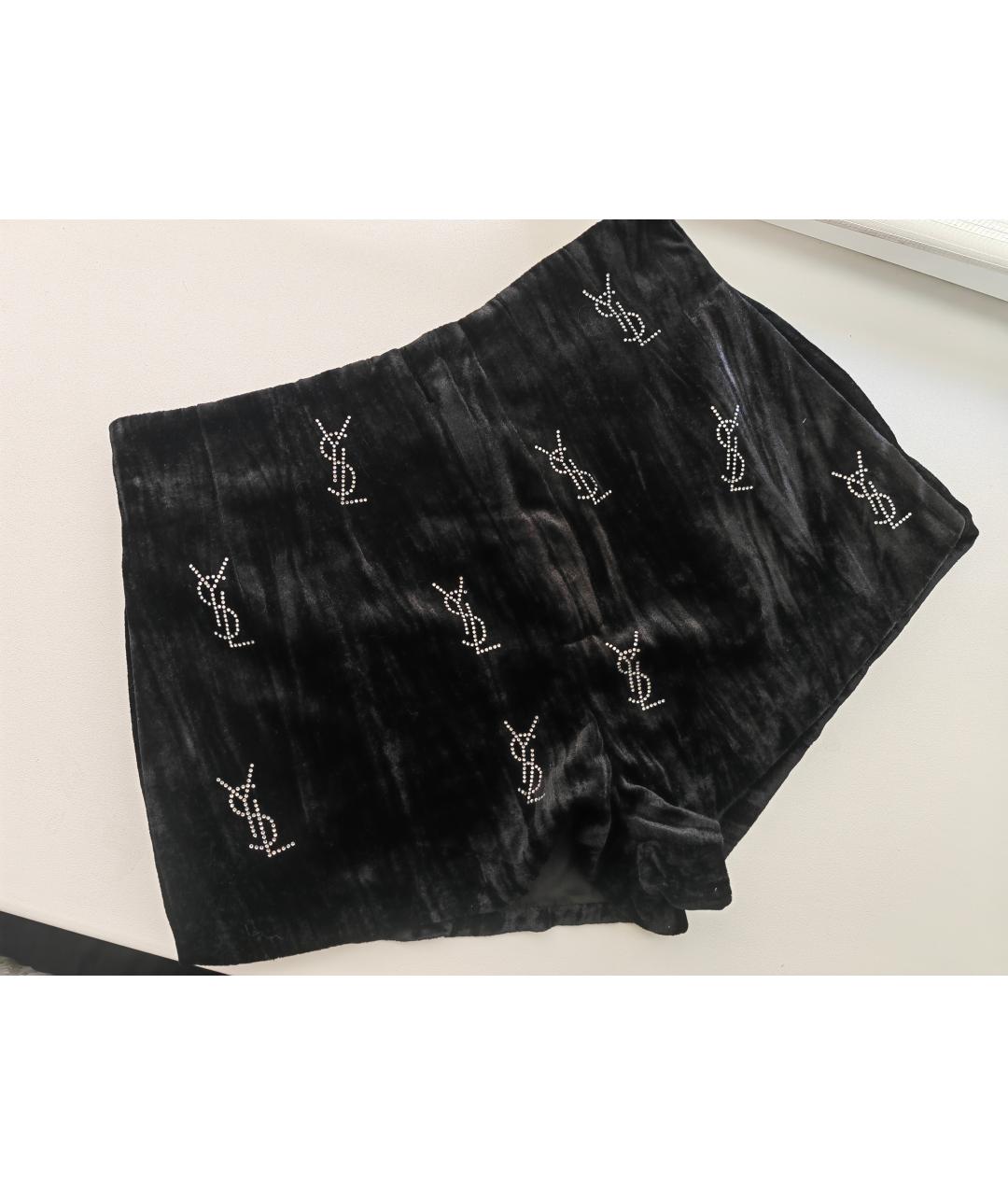 YVES SAINT LAURENT BEAUTY Черные бархатные шорты, фото 3