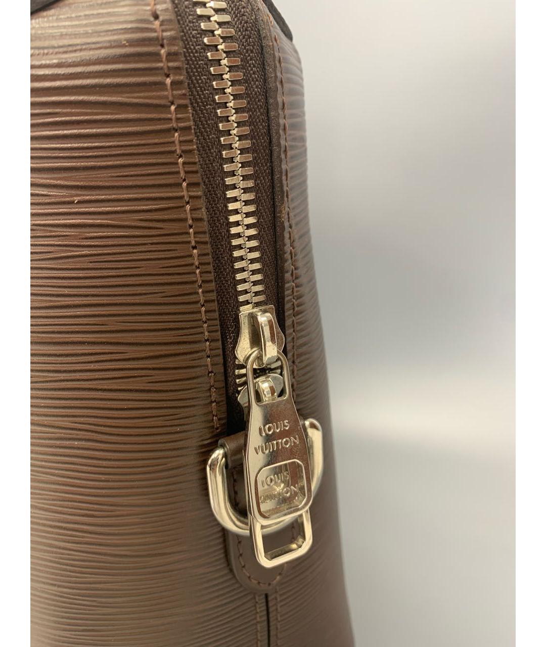 LOUIS VUITTON Коричневый кожаный портфель, фото 6
