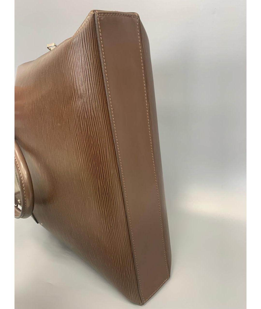LOUIS VUITTON Коричневый кожаный портфель, фото 7