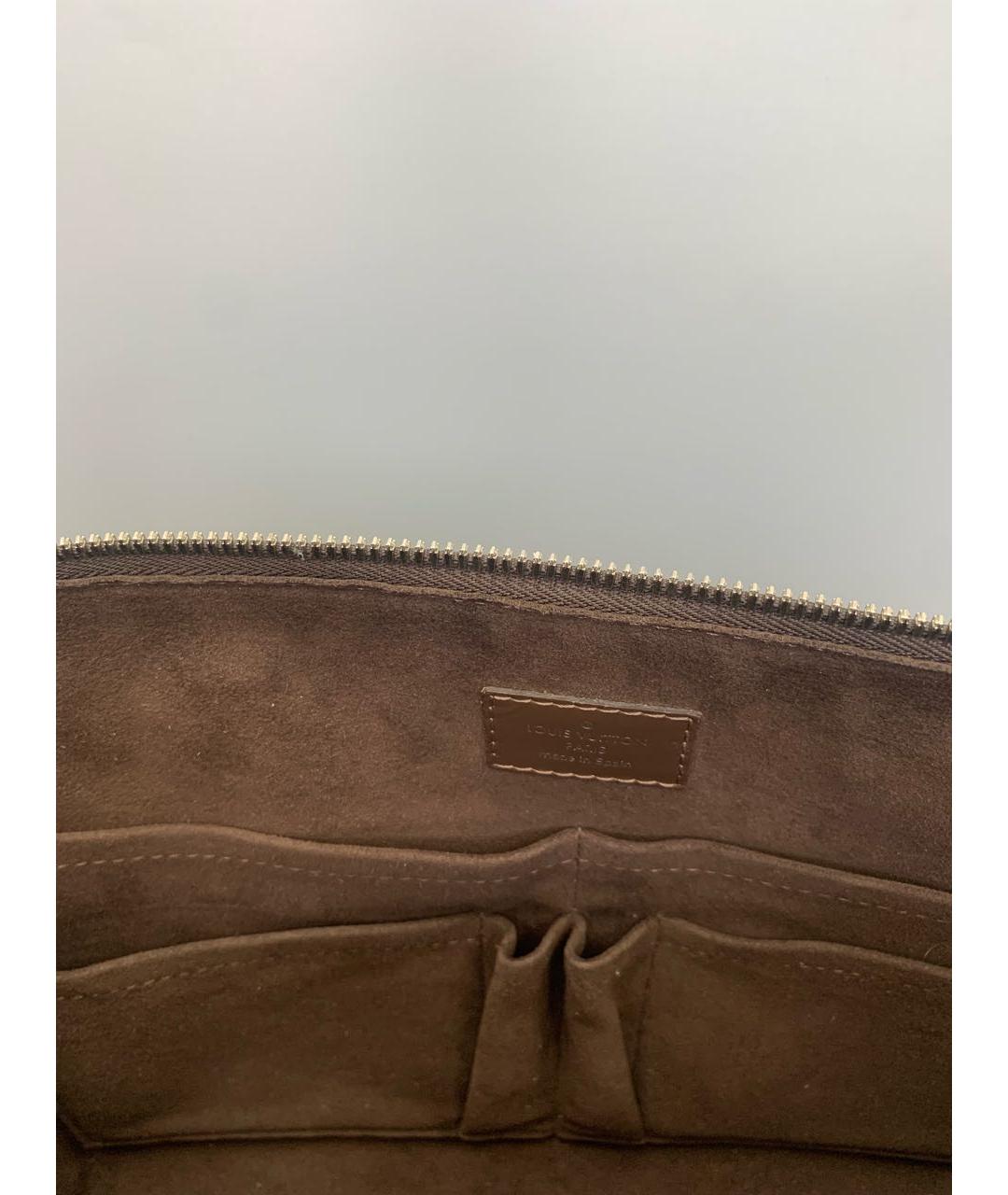 LOUIS VUITTON Коричневый кожаный портфель, фото 4