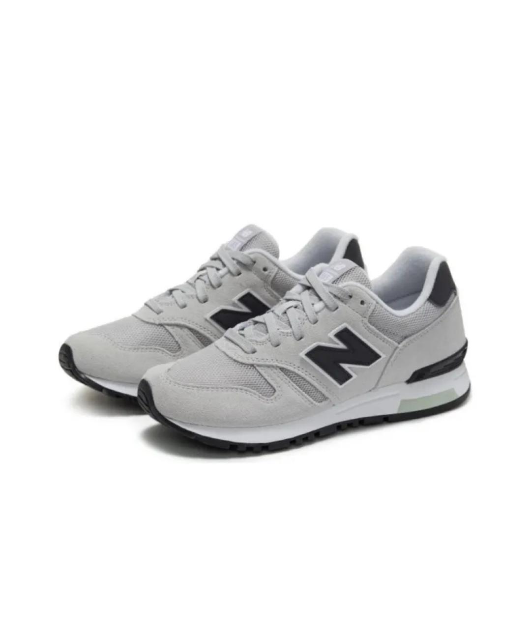 NEW BALANCE Серые замшевые низкие кроссовки / кеды, фото 2