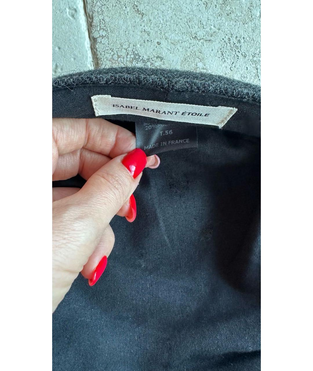 ISABEL MARANT ETOILE Серая шерстяная кепка, фото 4