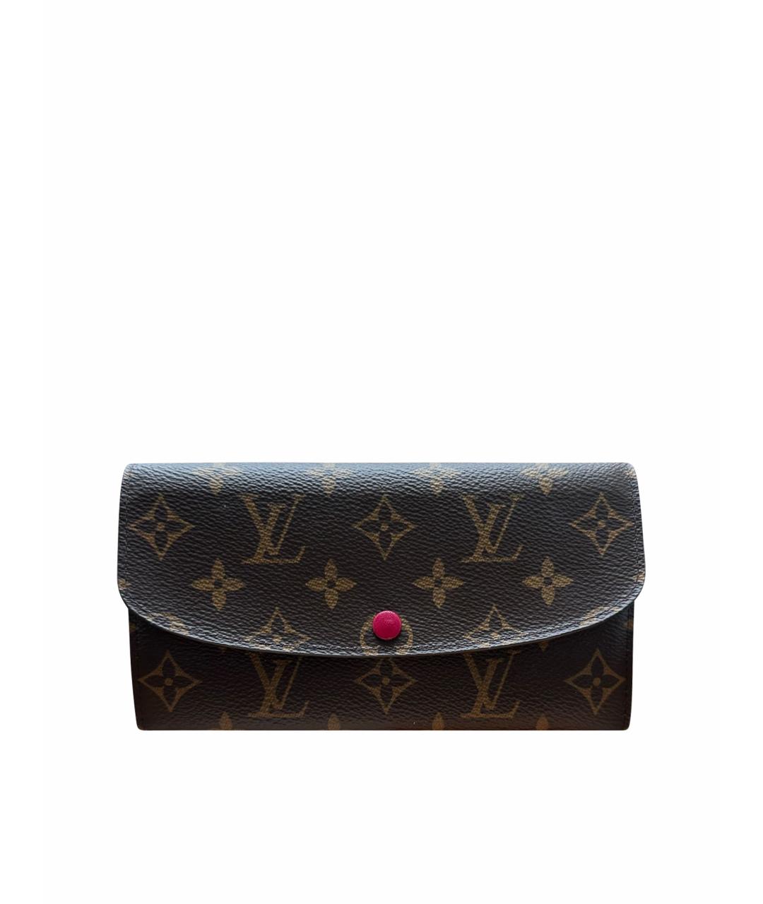 LOUIS VUITTON Коричневый кожаный кошелек, фото 1