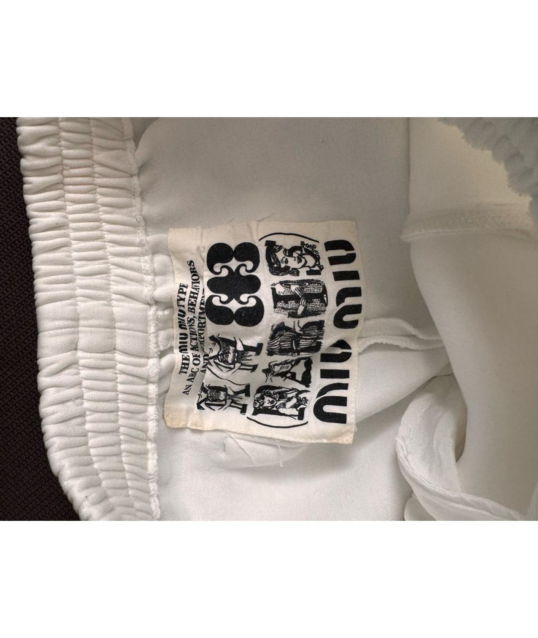 MIU MIU Белые хлопковые спортивные брюки и шорты, фото 3