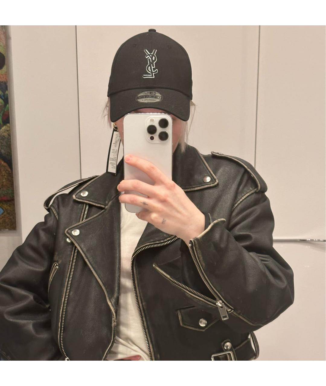 SAINT LAURENT Черная хлопковая кепка, фото 3
