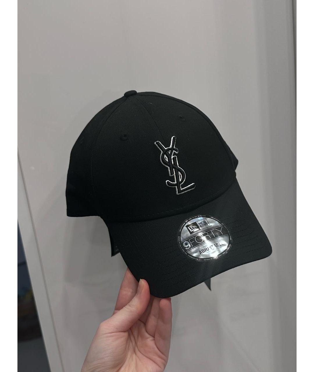 SAINT LAURENT Черная хлопковая кепка, фото 4